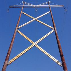 Wood framing on steel poles.